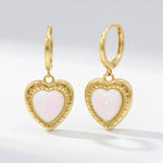 Adore Opal Heart Huggies | 18k Gold Plated