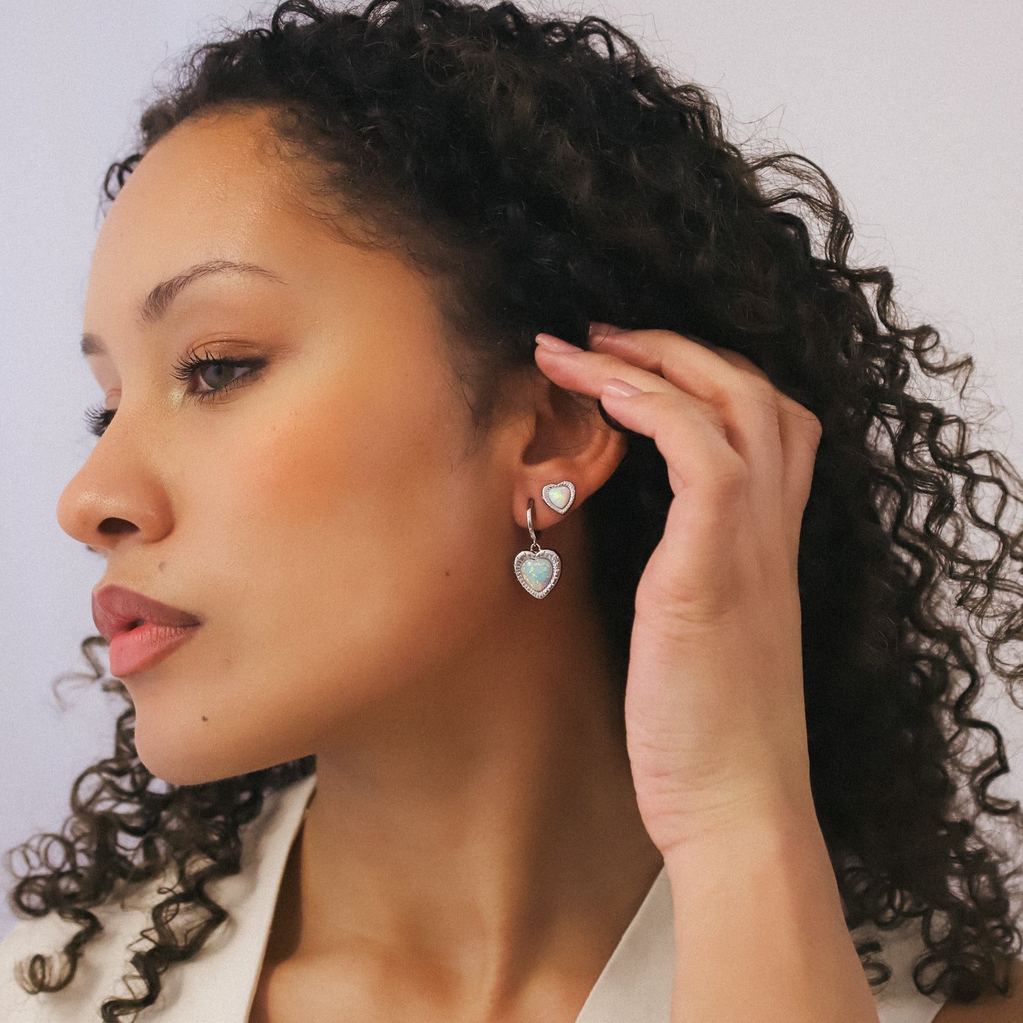 Suki Opal Heart Studs | 925 Sterling Silver