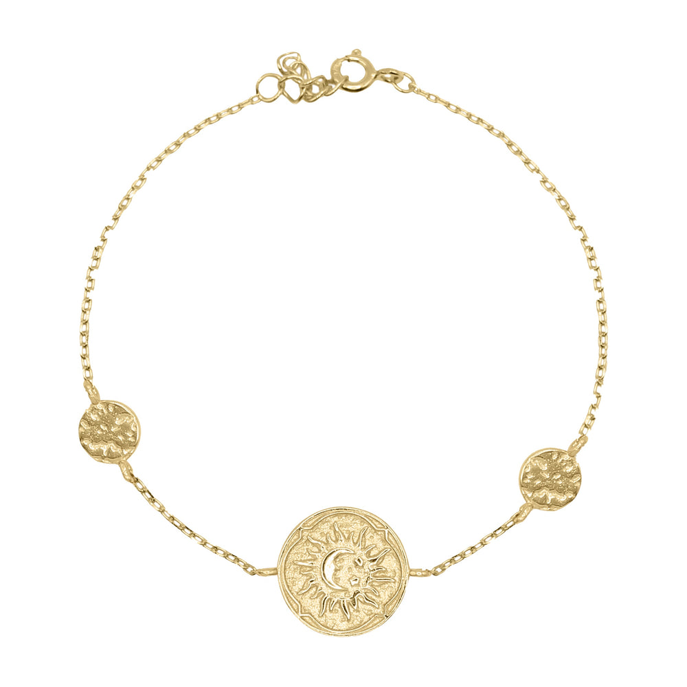 Alena Sun Coin Bracelet | 18K Gold Plated