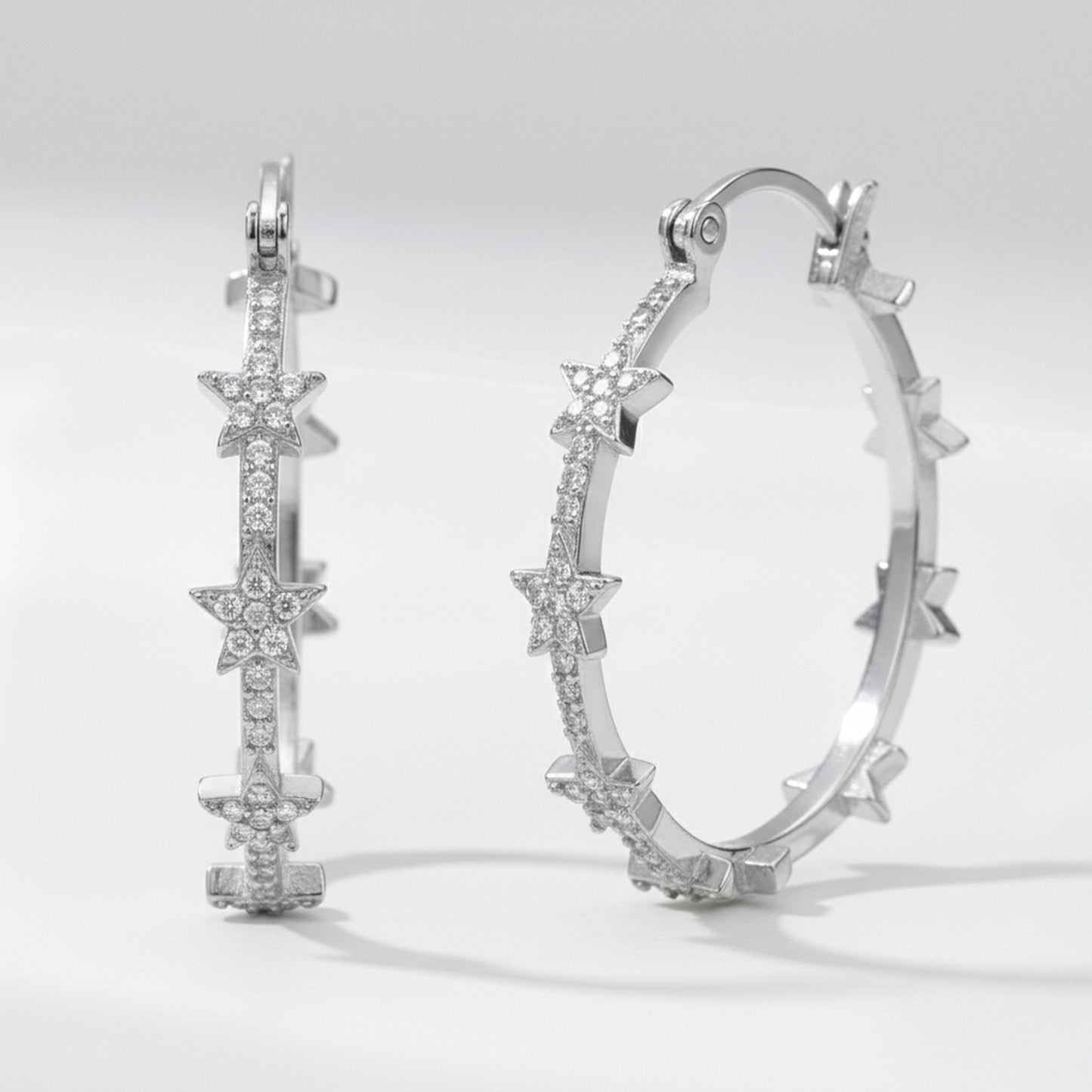 Aneira Star Hoop Earrings | 925 Sterling Silver