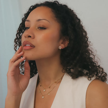 Paloma Star Huggie Hoops | 18K Gold Plated