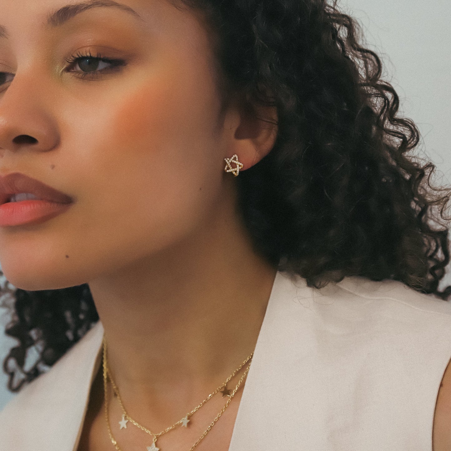 Paloma Star Huggie Hoops | 18K Gold Plated