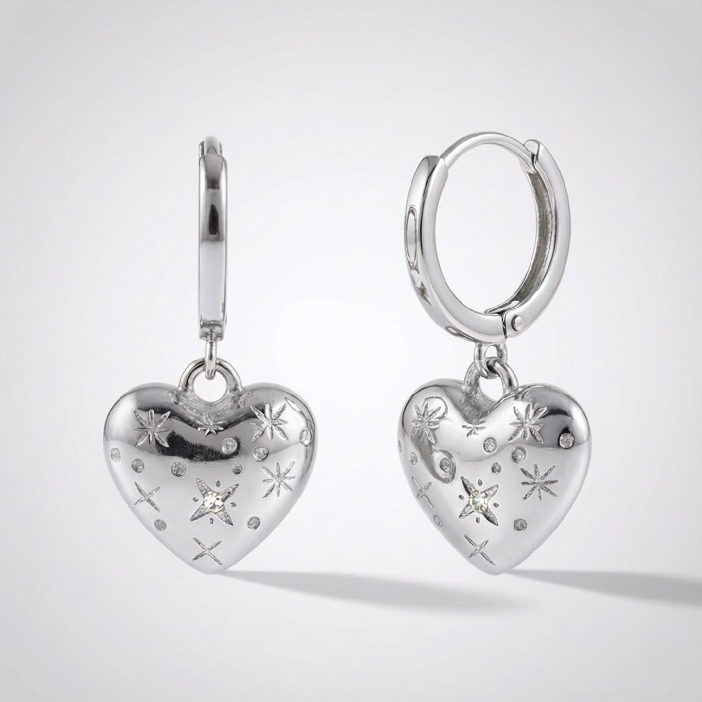 Blythe Bubble Heart Huggies | 925 Sterling Silver