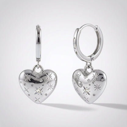 Blythe Bubble Heart Huggies | 925 Sterling Silver