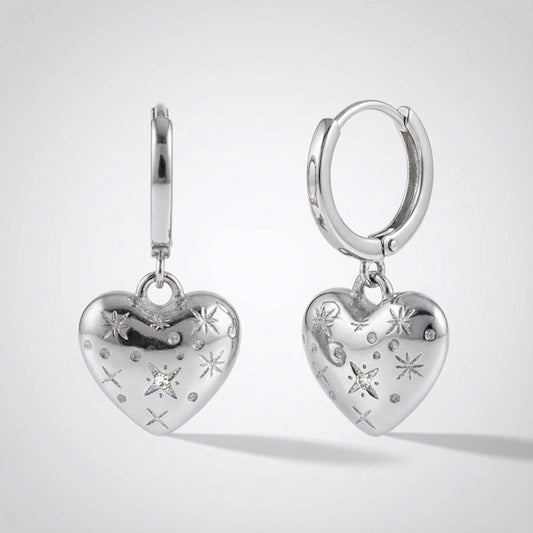 Blythe Bubble Heart Huggies | 925 Sterling Silver