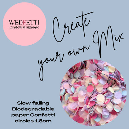 Create your own Multi Colour paper circle Confetti mix 1.5cm