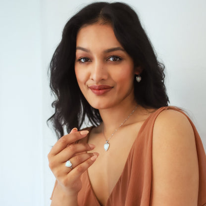 Roxanne Opal Heart Ring | 925 Sterling Silver