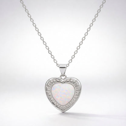 Cora Opal Heart Necklace | 925 Sterling Silver