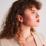 Suki Opal Heart Studs | 18k Gold Plated