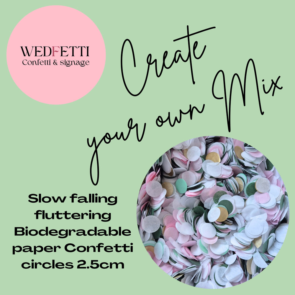 Create your own Multi Colour paper circle Confetti mix 2.5cm