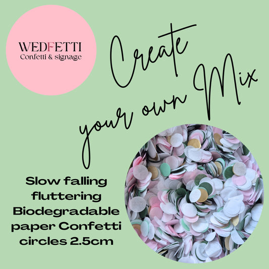 Create your own Multi Colour paper circle Confetti mix 2.5cm