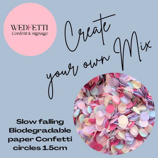 Create your own Multi Colour paper circle Confetti mix 1.5cm