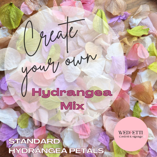 Create your own custom Hydrangea Petal Confetti mix