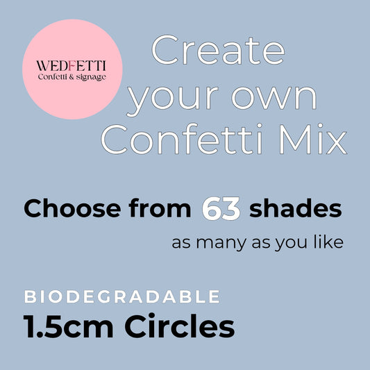 Create your own Multi Colour paper circle Confetti mix 1.5cm