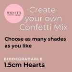 Create Your Own Biodegradable Paper Confetti Heart Mix - 1.5cm