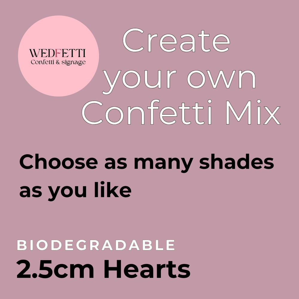Create your own Multi Colour paper heart Confetti mix 2.5cm