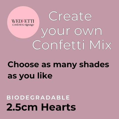 Create your own Multi Colour paper heart Confetti mix 2.5cm
