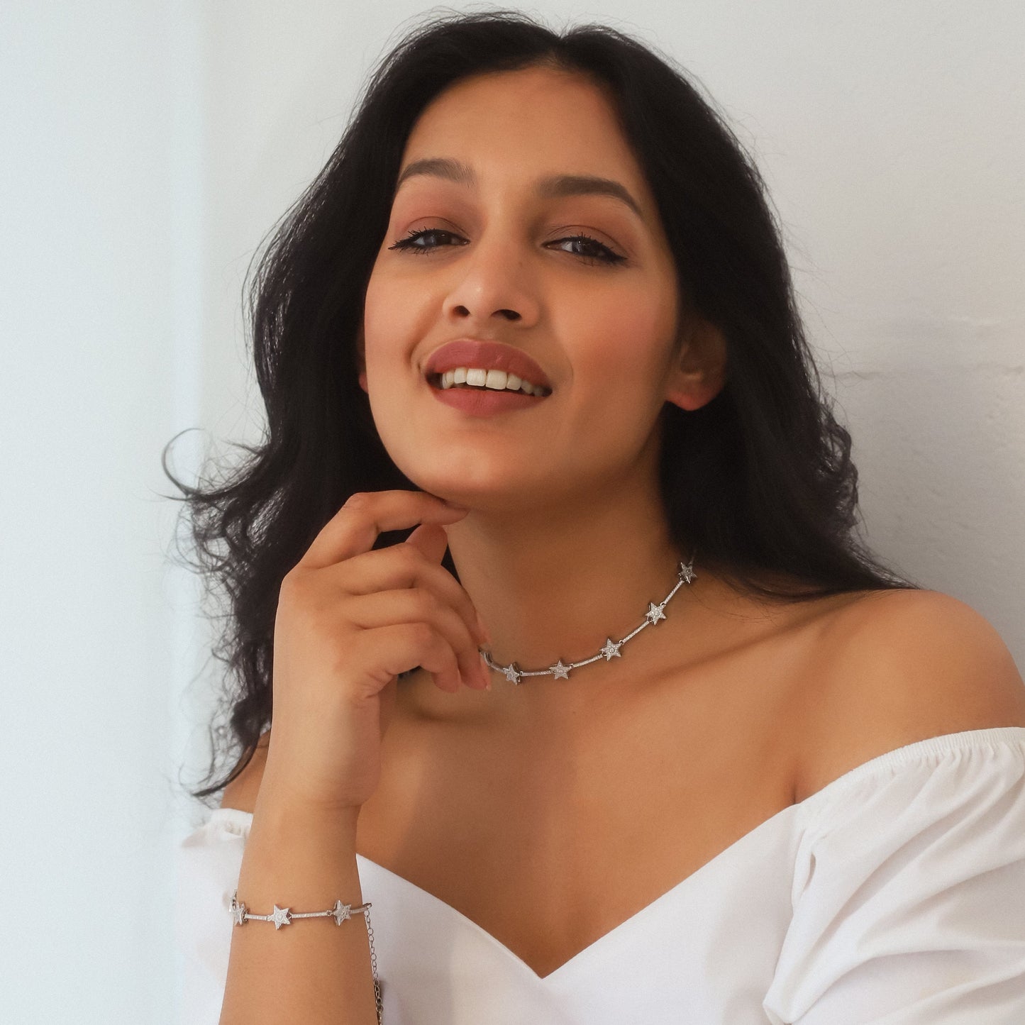 Etta Sparkling Star Bracelet | Silver Plated