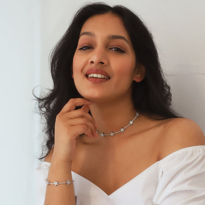 Etta Sparkling Star Bracelet | Silver Plated