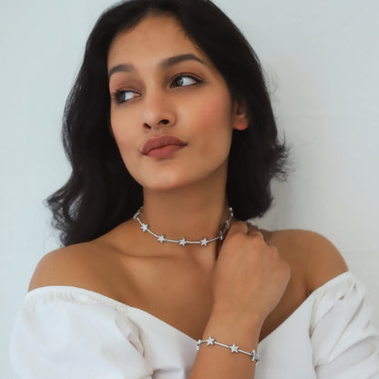 Etta Sparkling Star Bracelet | Silver Plated