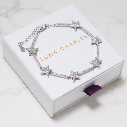 Etta Sparkling Star Bracelet | Silver Plated
