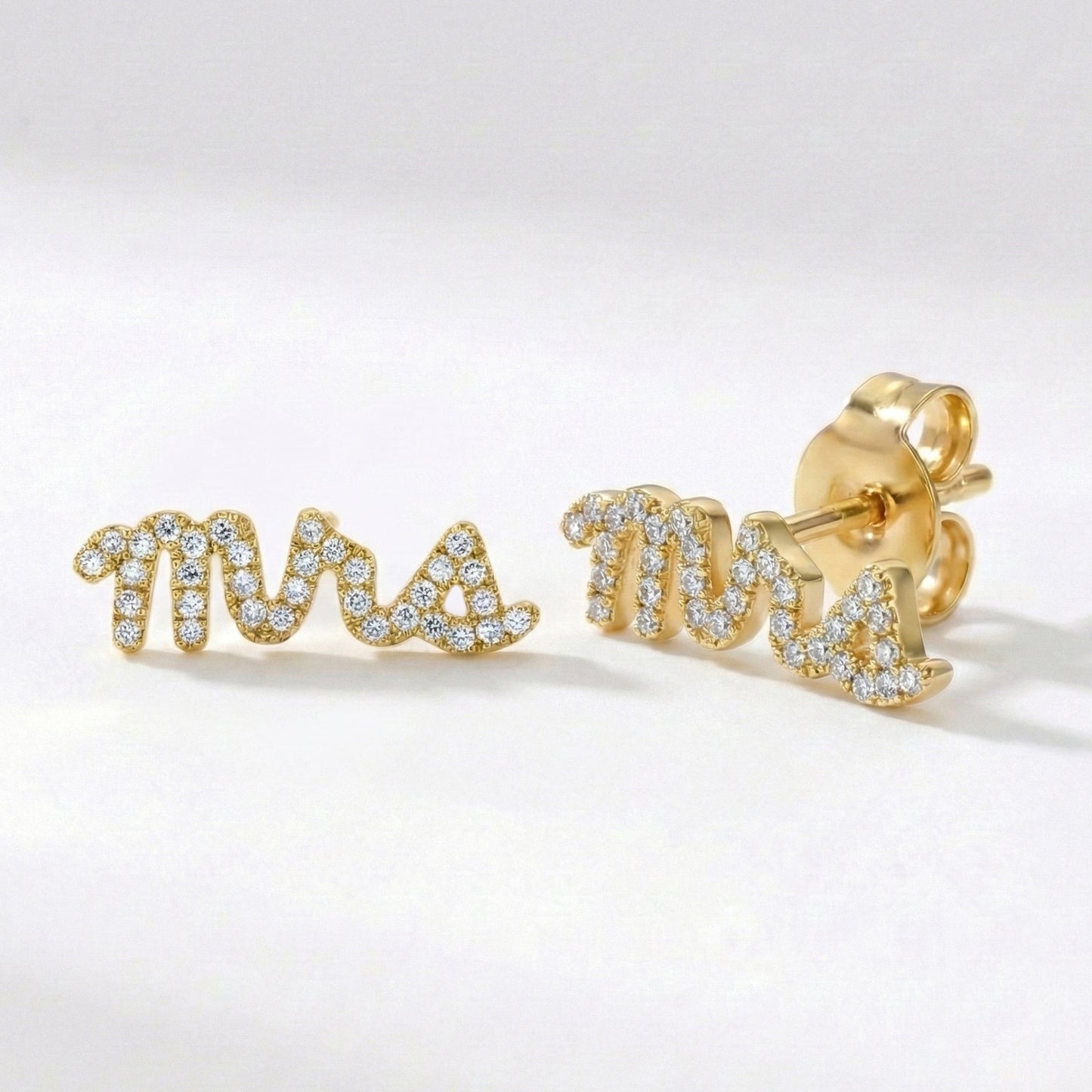 Ettie 'Mrs' Stud Earrings | 18K Gold Plated
