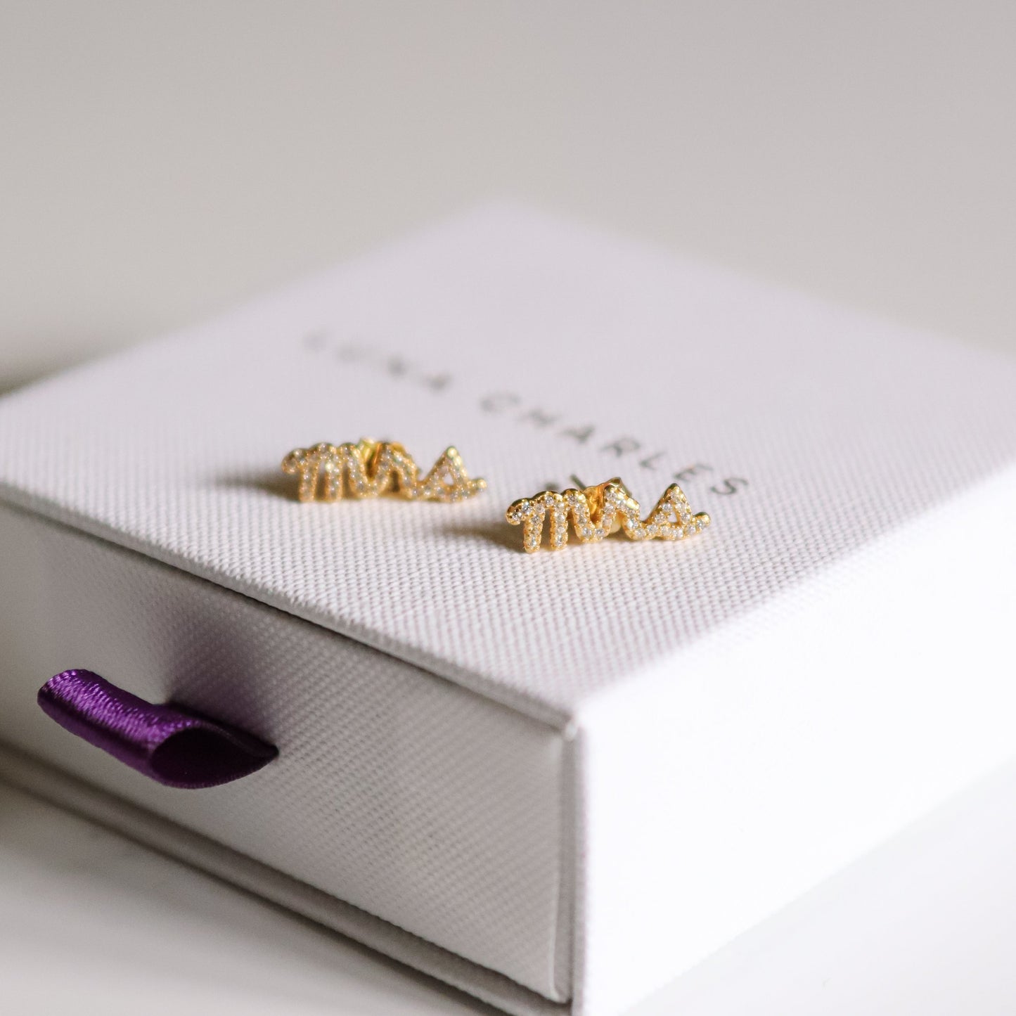 Ettie 'Mrs' Stud Earrings | 18K Gold Plated