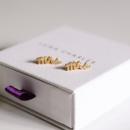 Ettie 'Mrs' Stud Earrings | 18K Gold Plated