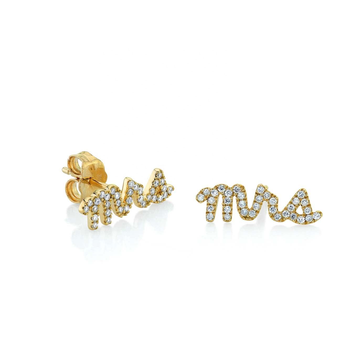 Ettie 'Mrs' Stud Earrings | 18K Gold Plated