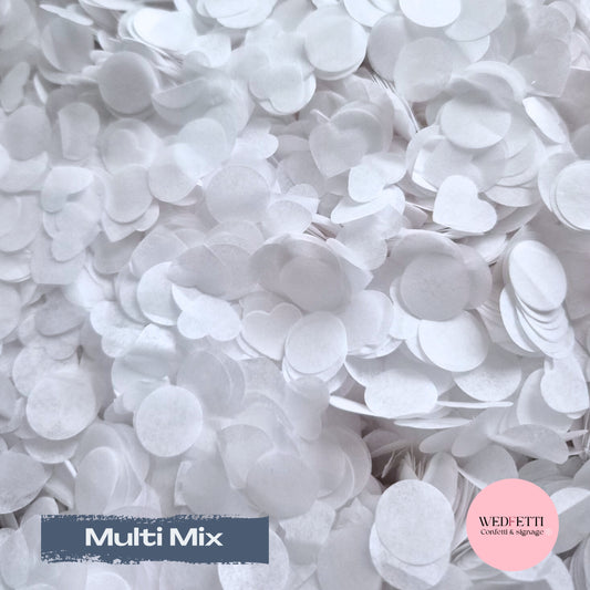 Multi mix Biodegradable paper Confetti - Double White