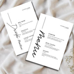 Custom table & drink menu set WedFetti