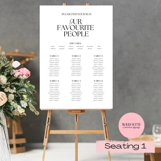Seating plan - Our favorite people WedFetti