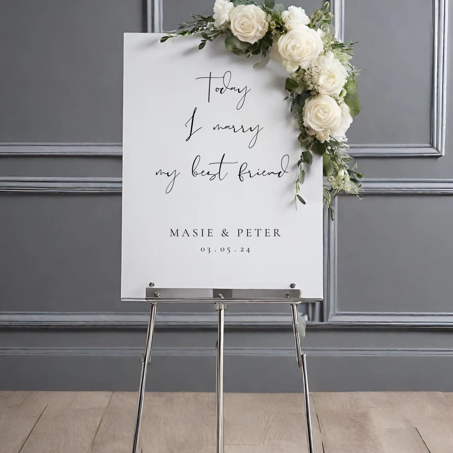 Welcome sign - Today I marry my best friend WedFetti