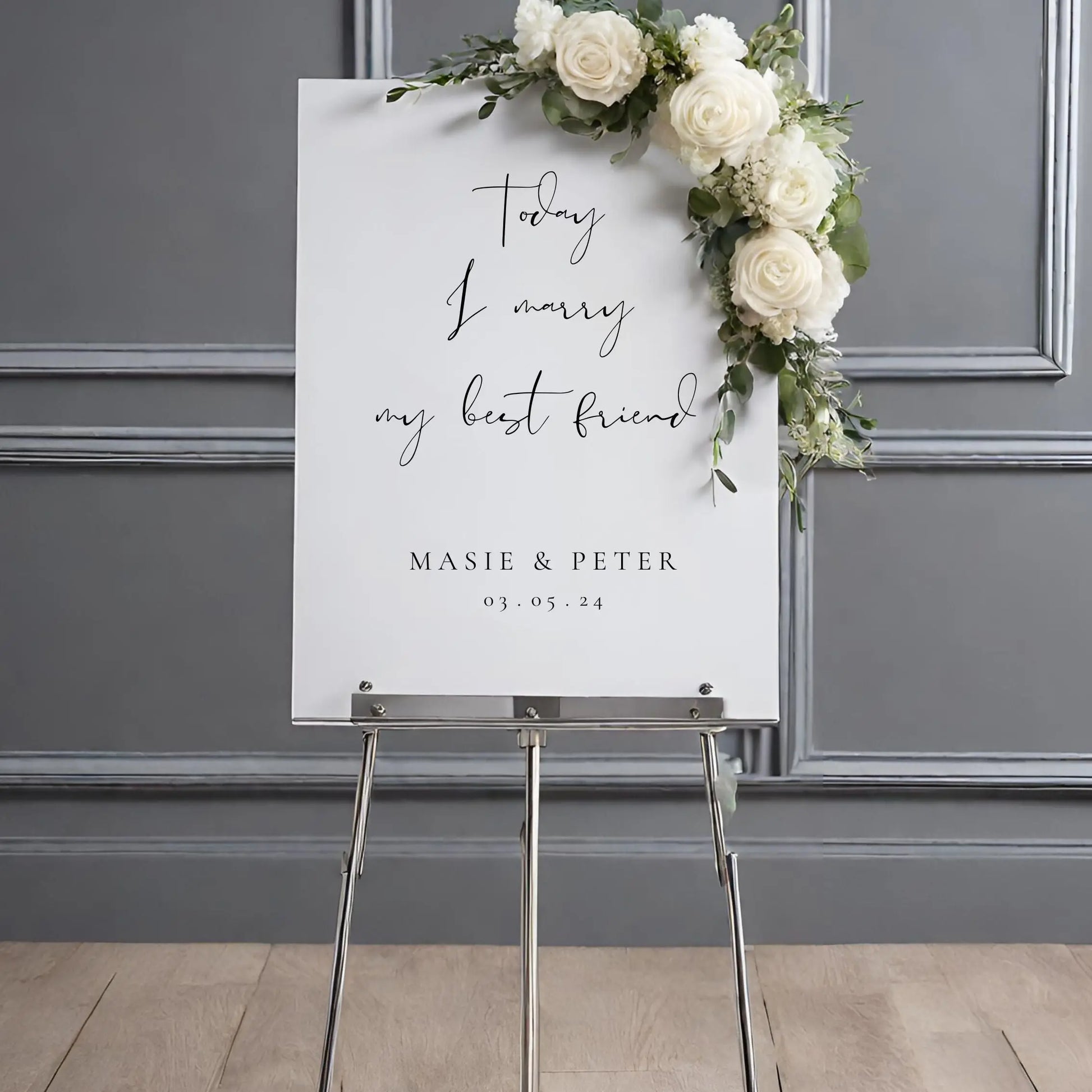 Welcome sign - Today I marry my best friend WedFetti