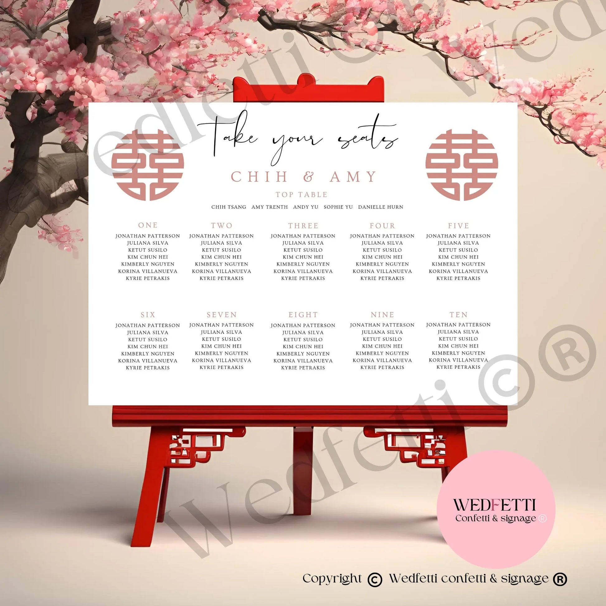 Seating plan 8 WedFetti