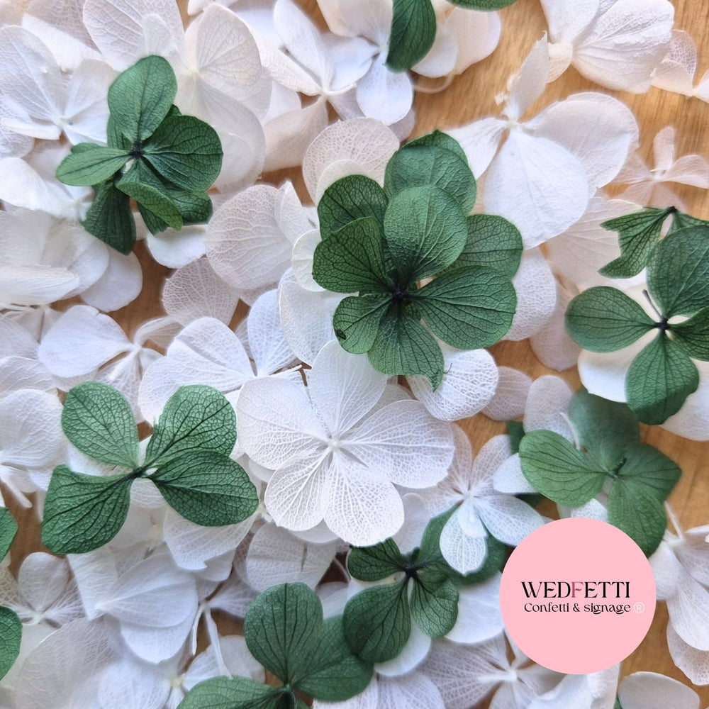FlutterFly® Petal Confetti - Forest Green & White