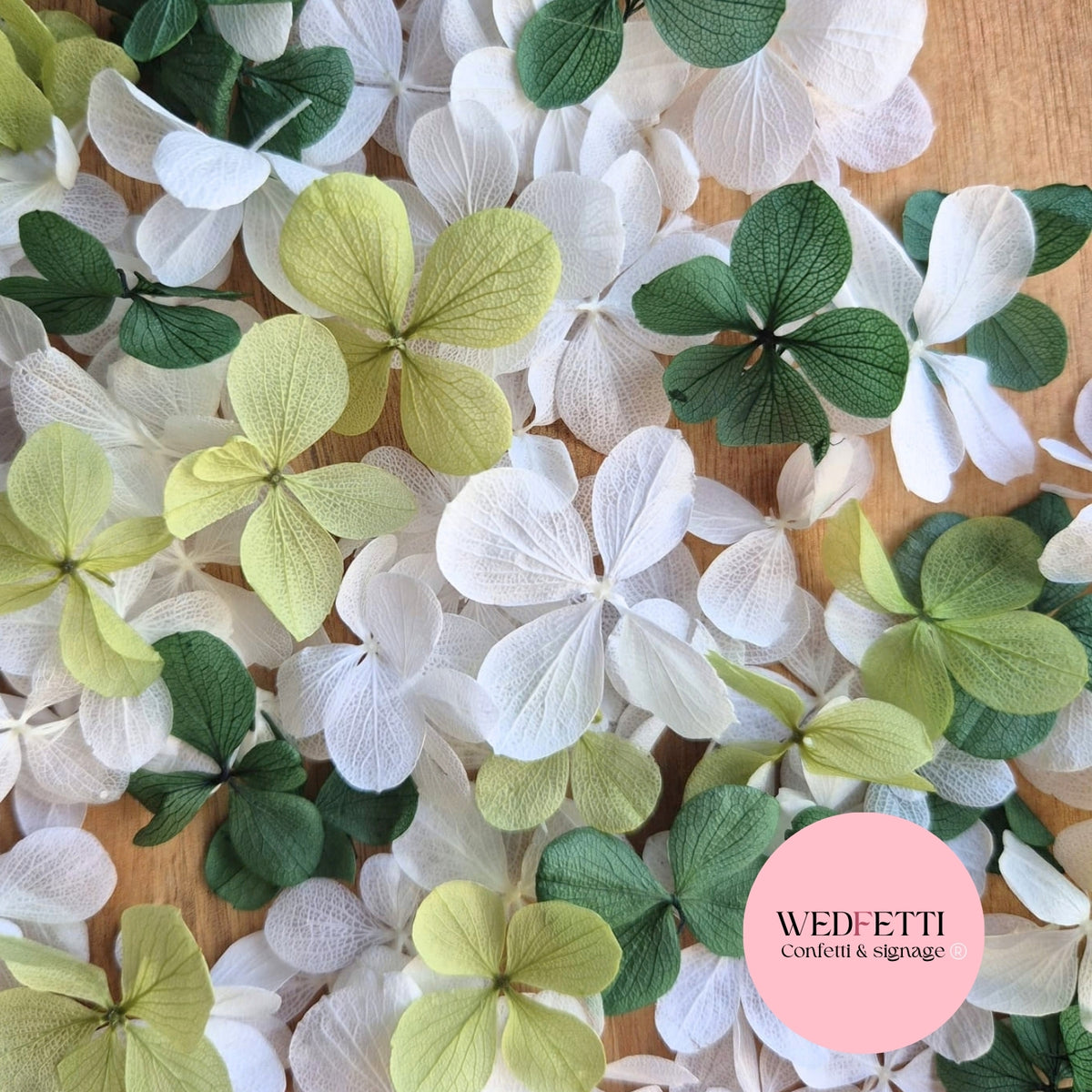FlutterFly® Petal Confetti - Forest Green, Sage & White