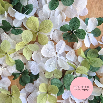 FlutterFly® Petal Confetti - Forest Green, Sage & White