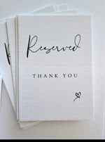 Reservation cards x12 WedFetti