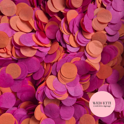 Circles Large 2.5cm Biodegradable - Fuschia Orange