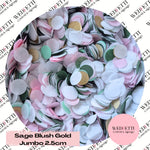 Circles Large 2.5cm Biodegradable - Sage blush Gold