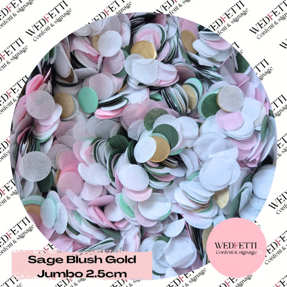 Circles Large 2.5cm Biodegradable - Sage blush Gold