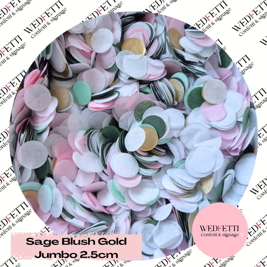 Circles Large 2.5cm Biodegradable - Sage blush Gold