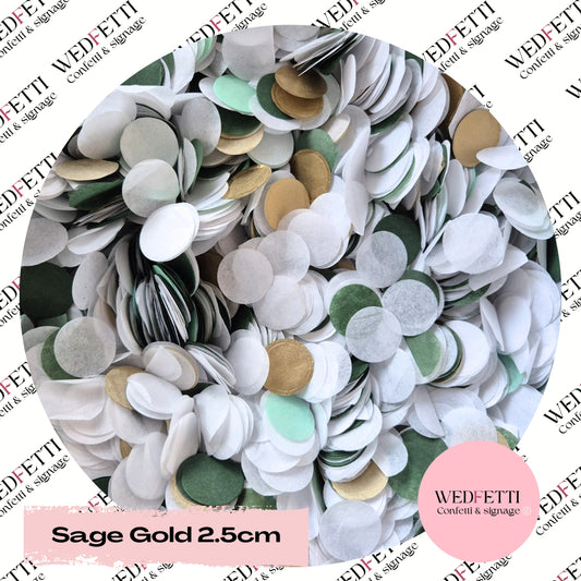 Circles Large 2.5cm Biodegradable - Sage Gold Mix