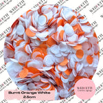Circles Large 2.5cm Biodegradable -  Burnt Orange White
