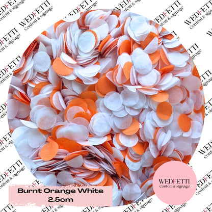 Circles Large 2.5cm Biodegradable -  Burnt Orange White