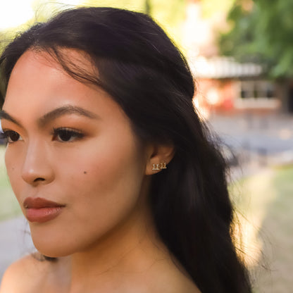 Laila 11:11 Stud Earrings | 18K Gold Plated