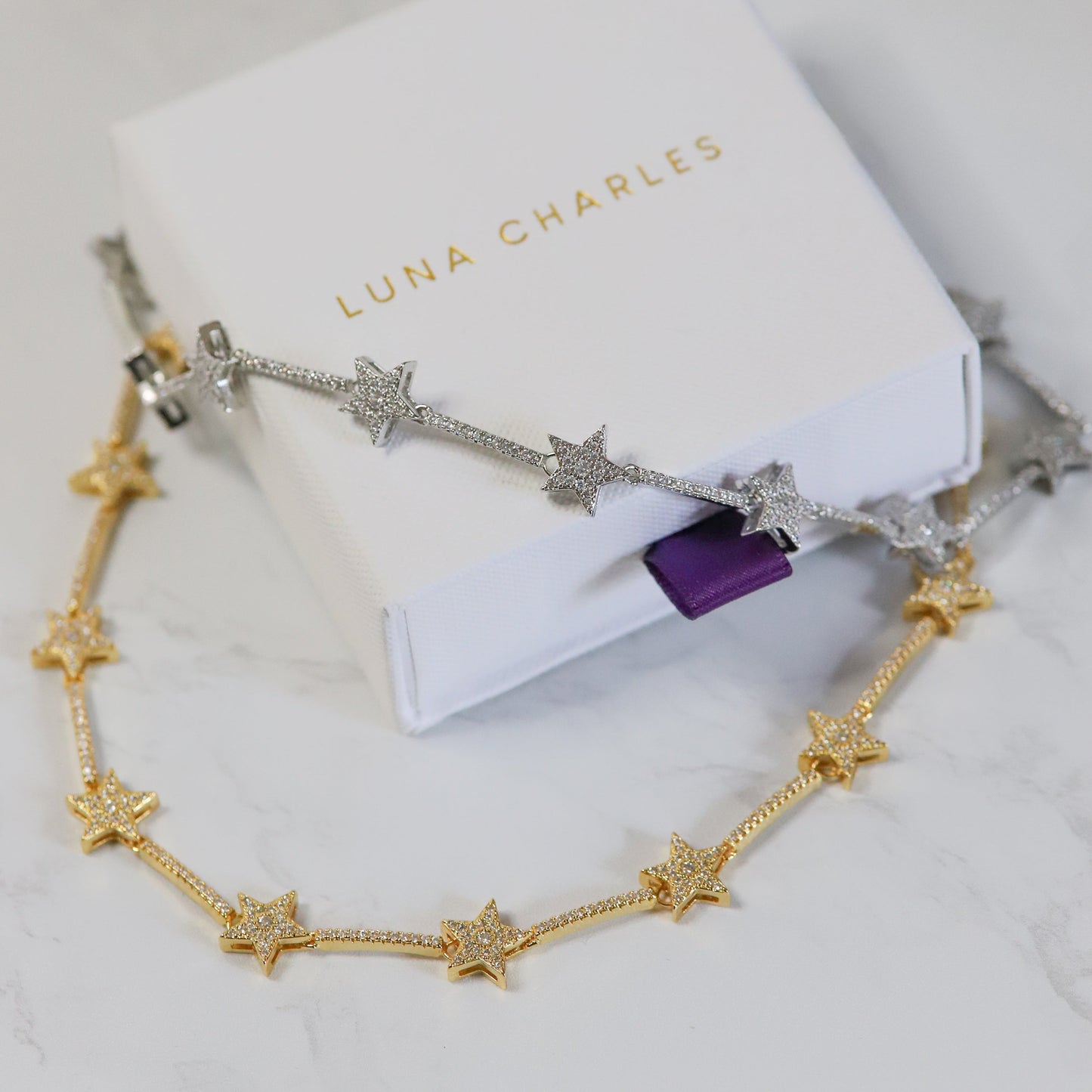 Margot Sparkling Star Choker | 18k Gold Plated