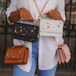 Nova Star Studded Handbag - Black & Gold