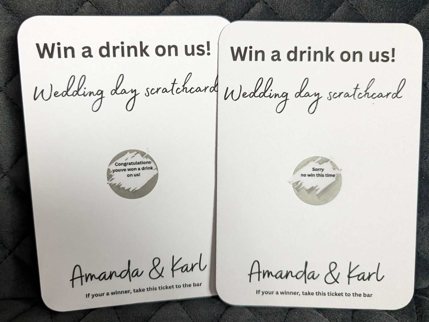 Scratch cards WedFetti